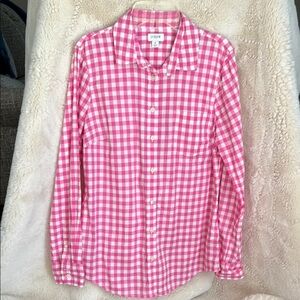 J. Crew Pink Gingham Button-Up Shirt NWOT Size Small